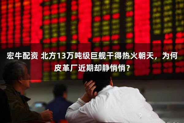 宏牛配资 北方13万吨级巨舰干得热火朝天，为何皮革厂近期却静悄悄？