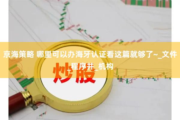 京海策略 哪里可以办海牙认证看这篇就够了~_文件_程序并_机构